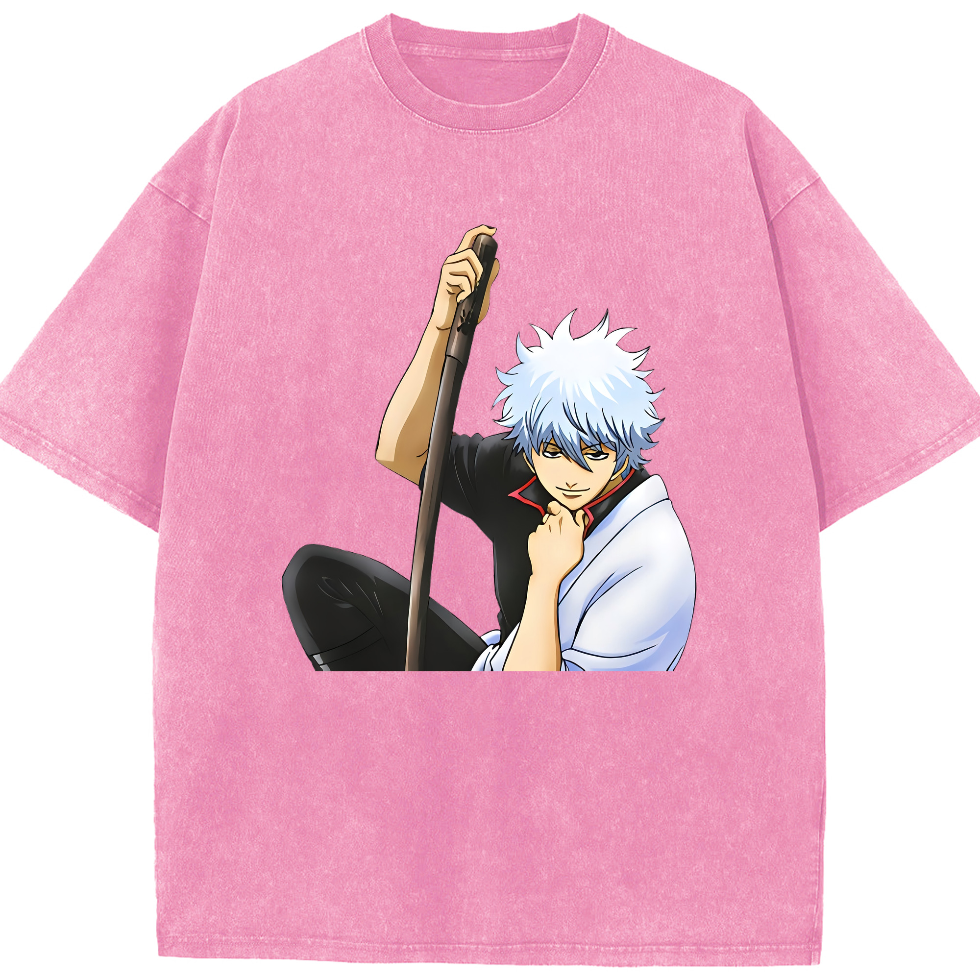 （画像用） ぎんたま 坂田銀時（さかたぎんとき） 神楽 志村新八（しむら しんぱち） GINTAMA Sakata Gintoki Kagura Shimura Shinpachi 綿100% ヴィンテージ風 半袖Tシャツ（フロントプリント）